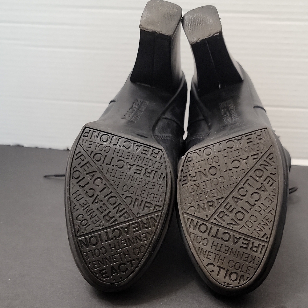 Kenneth Cole Reaction Lead Actress Black LTR Lace-Up Ankle Boots Size 9 - Picture 6 of 6
